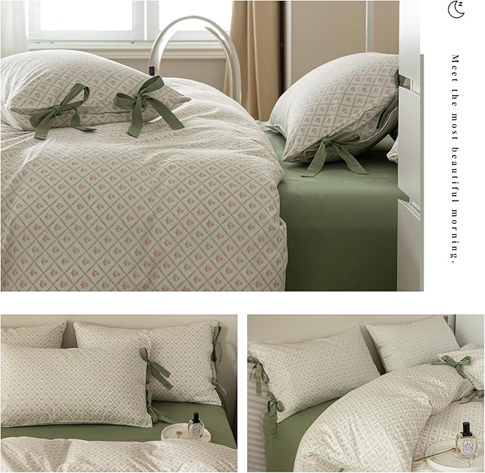 mixinni Red Floral Duvet Cover Set King Size - Image 7