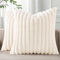 Pallene Faux Fur Plush Throw Pillow Covers 24x24 Set of 2, Luxury Soft Fluffy by PALLENE