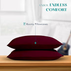 XOOX Linen 100% Egyptian Cotton Queen Pillow Cases Set of 2 - Image 3
