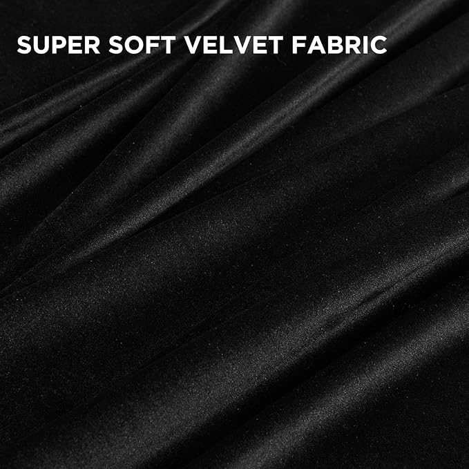 Joydeco Black Velvet Curtains 63 Inches Long, Luxury Grommet Blackout Curtain 2 - Image 5