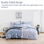 LEMIROE Blue Cotton Comforter King Size 3Pcs - Image 3