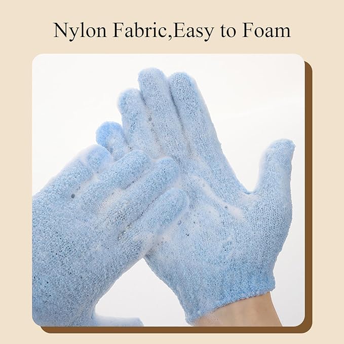 MOLOPPO 2 PCS Exfoliating Glove, Scrub Gloves Exfoliating, Body Exfoliator - Image 4