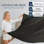 Lane Linen 100% Organic Cotton Queen Size Flat Sheet Only - Image 3