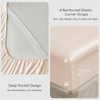 MR&HM Satin Bed Sheets, Queen Size Sheets Set - Image 4