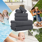 CASA COPENHAGEN Popcorn 6Pcs 100% Egyptian Cotton Large Designer Towels Gift - Image 5