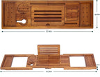 Premium Foldable Teak Bathtub Tray, Expandable Bath Tray - Image 3
