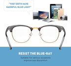Blue Light Blocking Glasses Vintage Half Frame UV Clear Lens Anti Eyestrain - Image 4