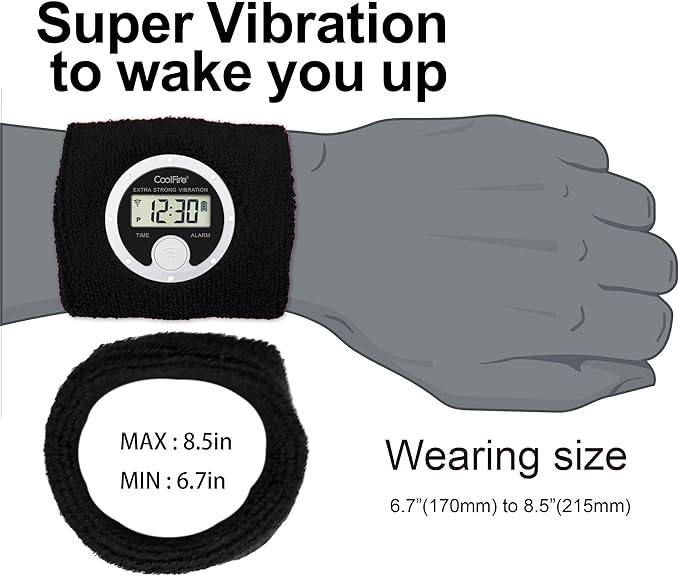 CoolFire Vibrating Alarm Clock Wristband, Silent Wake-Up Watch - Image 4