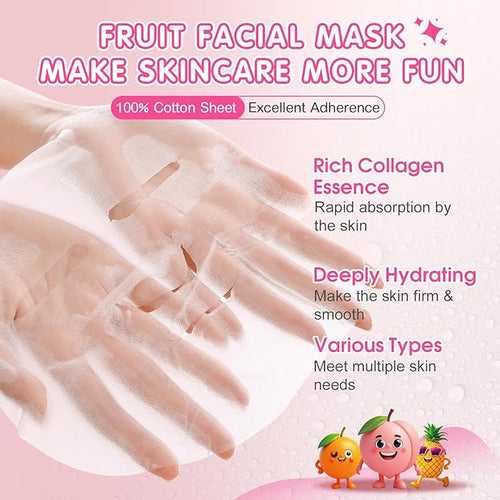 14 Pack Fruit Face Masks Skincare - Image 2
