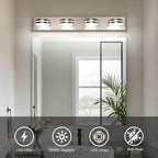 Brushed Nickel Vanity Lights for Bathroom, 4-Light Bathroom Light Fixtures Over - Image 4