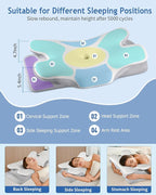 Cervical Neck Pillow for Pain Relief Sleeping, Cooling Ergonomic Contour Side - Image 6