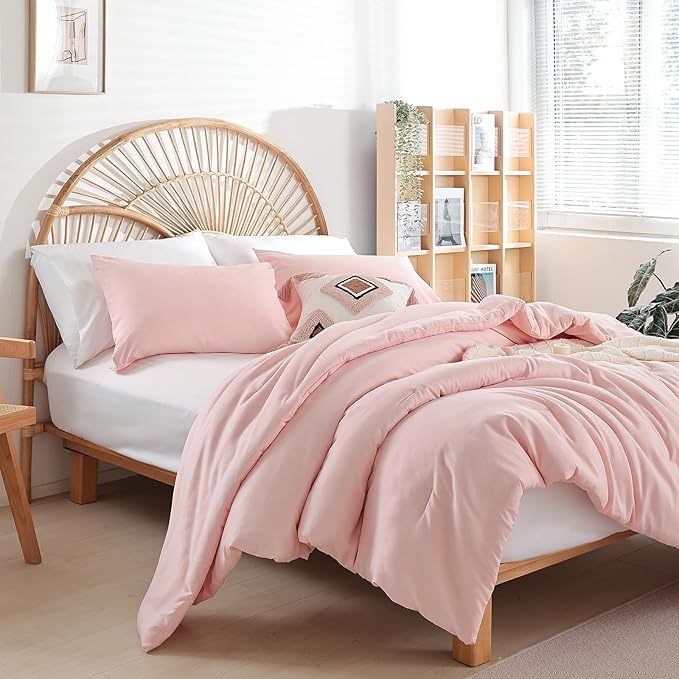weigelia Pink Comforter Sets King Size Comforter Set 3 Piece Soft Microfiber - Image 3