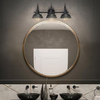 Globe Electric 65554 Barnyard 3-Light Vanity Light, Matte Black - Image 2