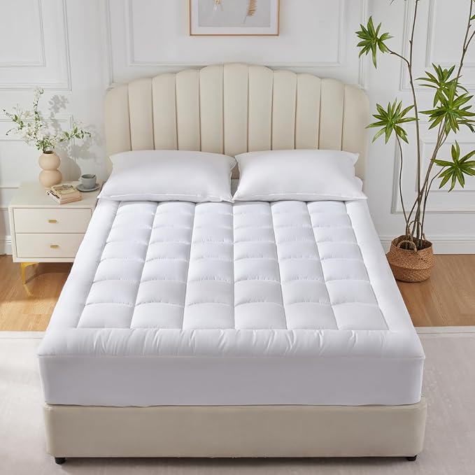 CozyLux King Size Mattress Pad Pillow Top Cotton Cooling Mattress Topper 8-21" - Image 7