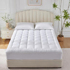 CozyLux Full Size Mattress Pad Pillow Top Cotton Cooling Mattress Topper 8-21" - Image 7