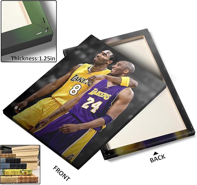 Kobe Bryant Canvas Wall Art Print Poster, Iconic Basketball Player Dual-Era - Image 6