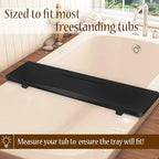 Stylish Black Bamboo Bathtub Tray Caddy - Image 4