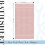 White Classic Pink 650 GSM Cotton Bath Sheet Towel - Image 4