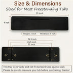 Elegant Black Bamboo Bathtub Tray Caddy - Image 2