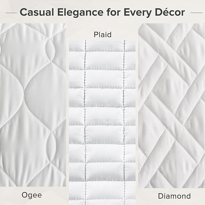 Comfort Spaces King Quilt Set Modern Reversible Diamond Coverlet King Bedding - Image 5