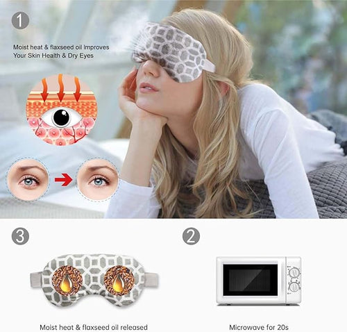 2 in 1 Heated/Ice Eye Mask Moist Heat Eye Mask Lavender & Flaxseed Sinus Pillow - Image 2
