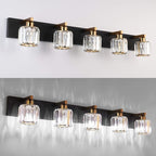 Aipsun Crystal Bathroom Vanity Light Black Vanity Lighting fixtures 5 Lights - Image 3