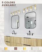FEMILA Vanity Lights for Bathroom, Modern 4-Light Gold Bathroom Light Fixture - Image 3