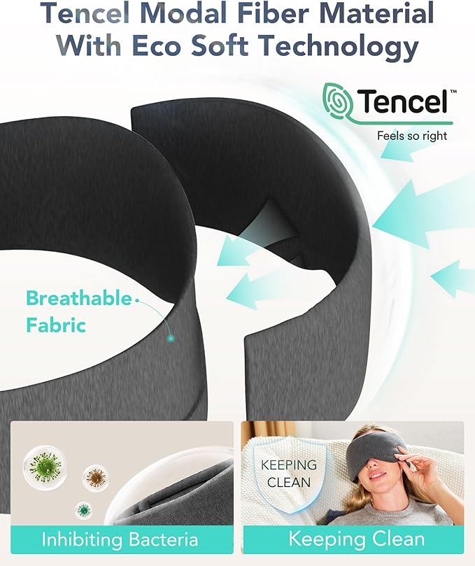 Sleep Mask, Eye Mask Wrap-Around Design, Light Shading, Breathable Fabric - Image 5