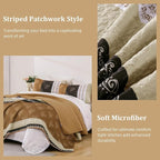 DJY Brown Quilt Set Queen Striped Bedspread Coverlet Set 3 Pieces Boho Branch - Image 7