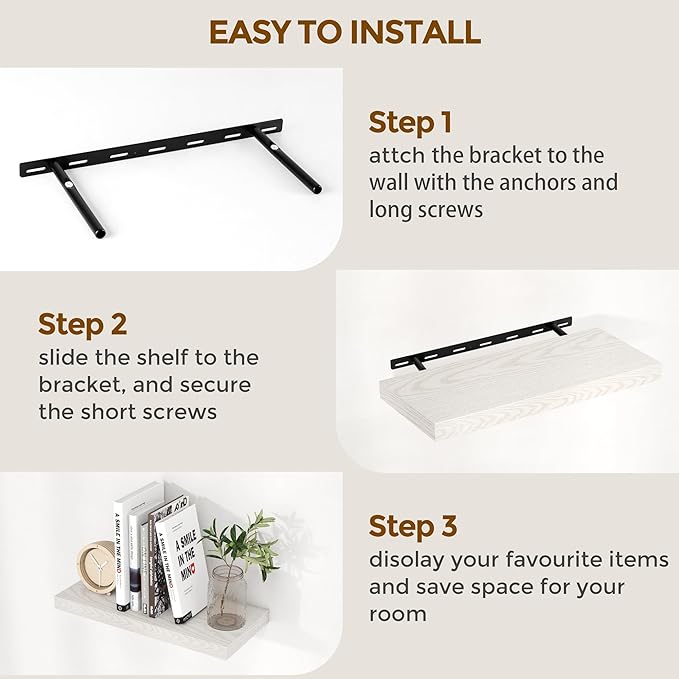 Fun Memories Floating Shelves for Wall, 36 x 9.3 Large Floating Shelf Wall - Image 7