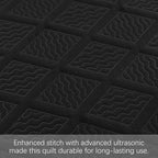 Yiran Quilt Queen Size Bedding Set Black Bedspreads Embossed Diamond Pattern - Image 6