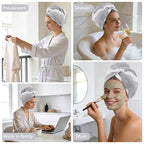 SINLAND Microfiber Hair Drying Cap Hair Towel Turban Twist - Image 8