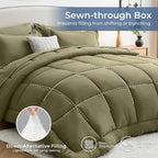 Sasttie Queen Comforter Set, 7 Pieces Bed in a Bag Queen, Complete Bedding Set - Image 3
