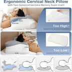 Cervical Neck Pillow for Sleeping, Adjustable Ergonomic Pillow, Contour Neck - Image 2