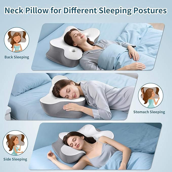 Cerrvical Neck Pillow- Ergonomic Memory Foam Pillows - Image 5