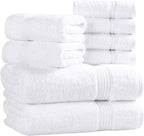 Superior Egyptian Cotton 8-Piece Towel Set, Guest Bath Decor Essentials - Image 2