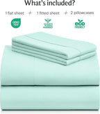 LuxClub 4 PC Sheet Set Bed Sheets Deep Pockets 16" Eco Friendly Wrinkle Free - Image 2