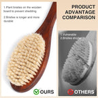 Wooden Bath Brush with Stiff Sisal Bristles Long Handle - Image 5