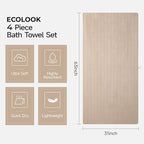 ecolook 4 Pack Microfiber Bath Towels, 31 x 63 inches Extra Large Bath Towel Set - Image 3