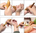 Honbay 2PCS Reflexology Tools Wood Body Massager Triangle Gua Sha Board - Image 4