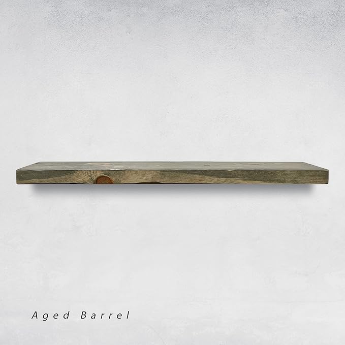 URBANDI, Rustic Floating Shelves, Hidden Bracket, Solid Wood, Heavy Duty - Image 4