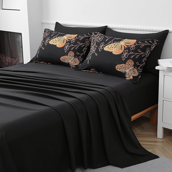 Yogeneg 5 Piece Bed in a Bag Twin Size Comforter Set Black Bedding Set - Image 4
