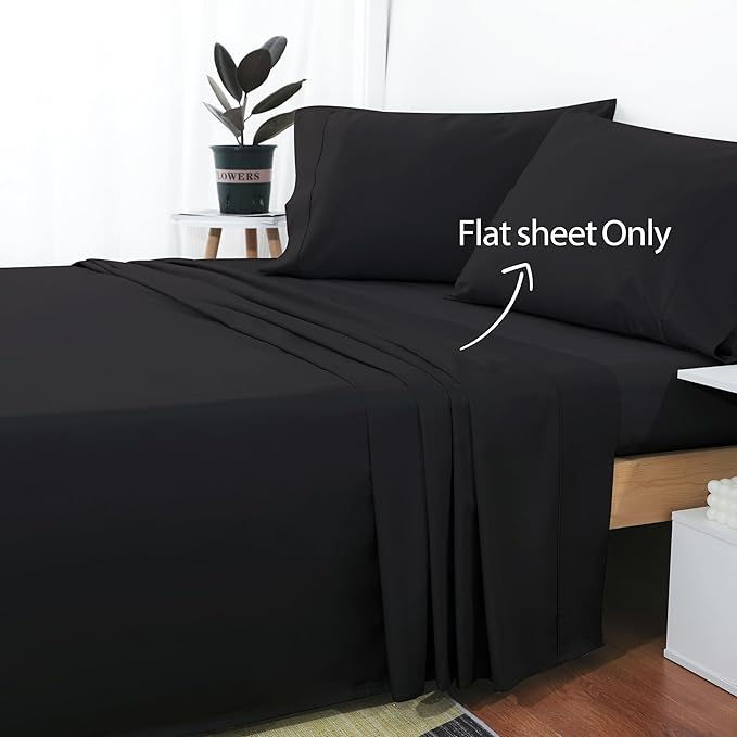 Cotton Full Flat Sheet Only, 600 Thread Count 100% Egyptian Cotton Top Sheet - Image 2