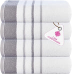 CASA COPENHAGEN White Bay 4Pcs 100% Egyptian Cotton Designer Hand Towels Gift by CASACOPENHAGEN