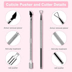 HOFASON 2PCS Cuticle Pushers and Nail Polish Remover, Stainless Triangle Nail - Image 2