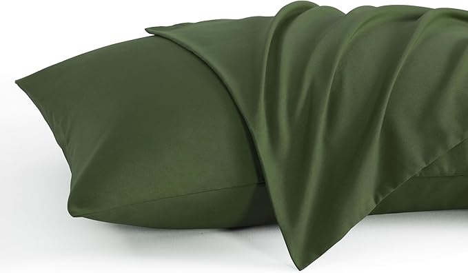 NTBAY Queen Pillow Cases Set, 2 Pack Brushed Microfiber 20x30 Inches, Olive by NTBAY
