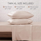 MR&HM Satin Bed Sheets, Twin XL Size Sheets Set - Image 7