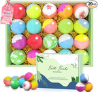 Bath Bombs for Women Gift Set, 20 Organic Bath Bombs by Santrela