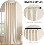 Joydeco Velvet Curtains White Blackout Curtains Thermal Insulated 96 inches - Image 2