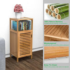 Bathroom Bamboo Storage Cabinet, Freestanding Floor Cabinet - Image 7